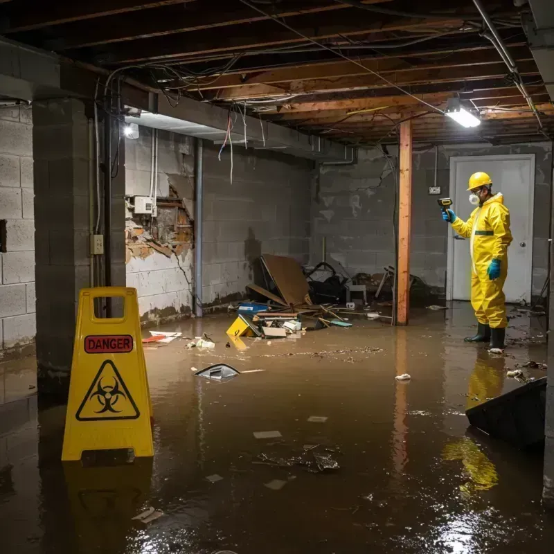 Flooded Basement Electrical Hazard in Piketon, OH Property